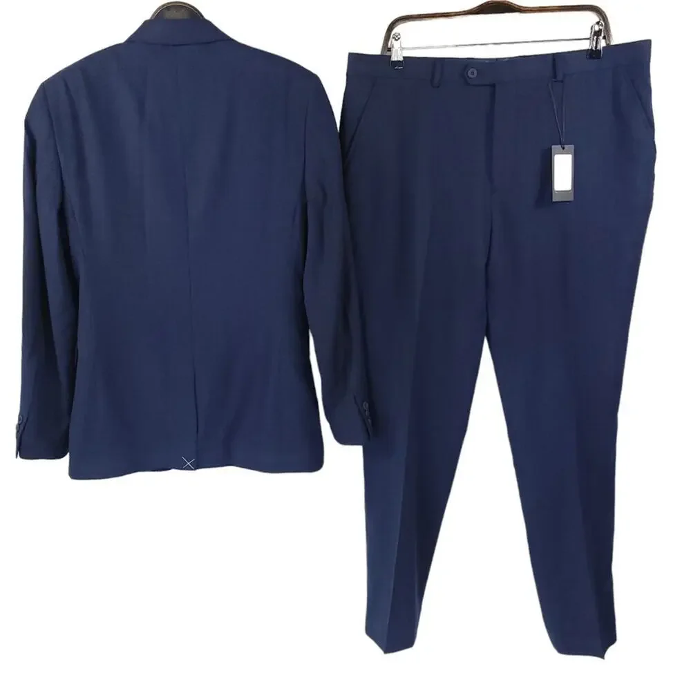 Ted Baker Suit Pant And Jacket Endurance Wool Suit Birdseye Two Piece Set Blue